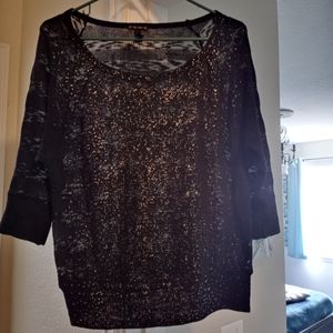 Mid Sleeve Sheer Top - Fang